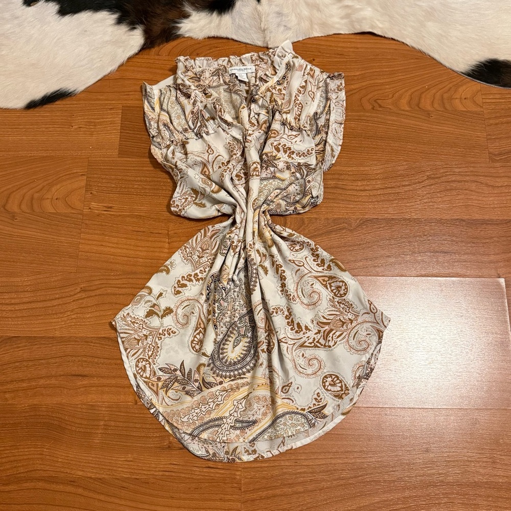 Boho Chic Paisley Ruffle Blouse
